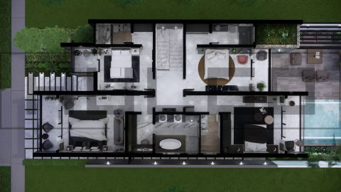 H085 Proiect P+1 10x20m 295mp - HULGO Haus | Proiecte de Case Moderne, Exclusiviste și Funcționale, Design Premium pentru Locuințe de Lux și Eficiență Maximă [3]