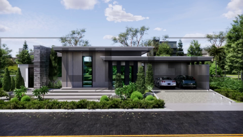 Proiecte Case Parter - H090 Proiect Parter 20x29m 415mp - HULGO Haus | Proiecte de Case Moderne, Exclusiviste și Funcționale, Design Premium pentru Locuințe de Lux și Eficiență Maximă