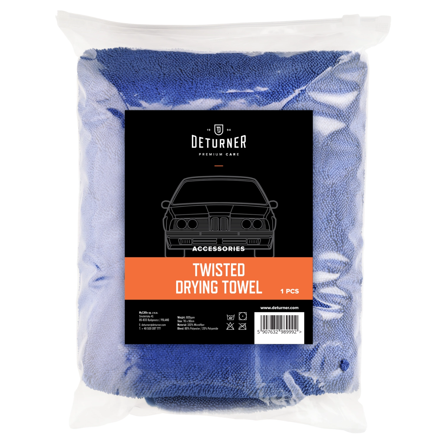 Deturner Twisted Drying Towel 600 GSM prosop uscare auto profesional [4]