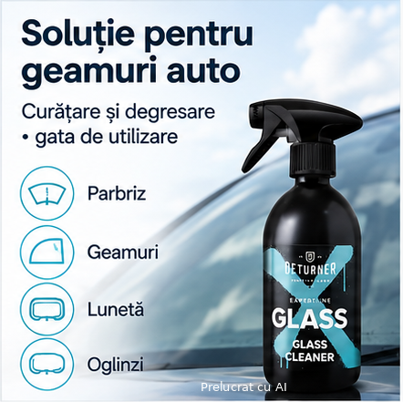 Deturner XpertLine Glass 500 ml si 2 Lavete Waffle Glass Microfiber 400 GSM - Set Profesional Curatare Geamuri [2]