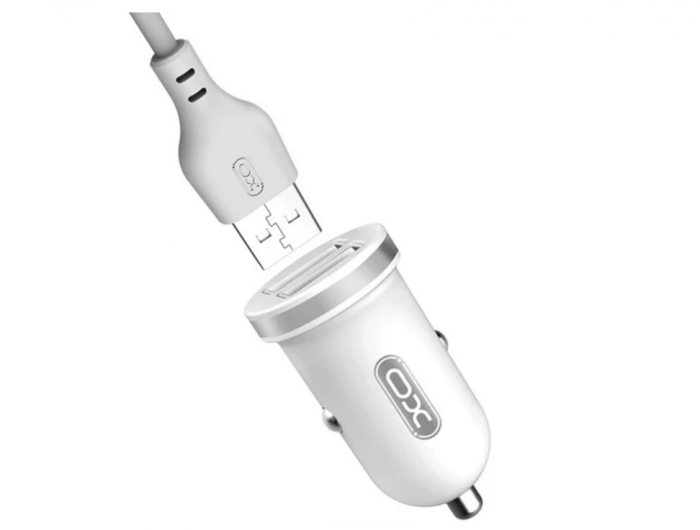 Incarcator Auto, Dual USB 2.1A, Cablu USB-C 1m inclus, Alb [2]