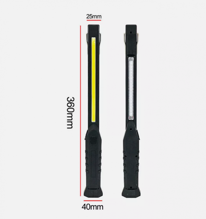 Lanterna de Lucru LED cu incarcare USB , HUOVA®, cu flash de avertizare roșu și albastru [6]