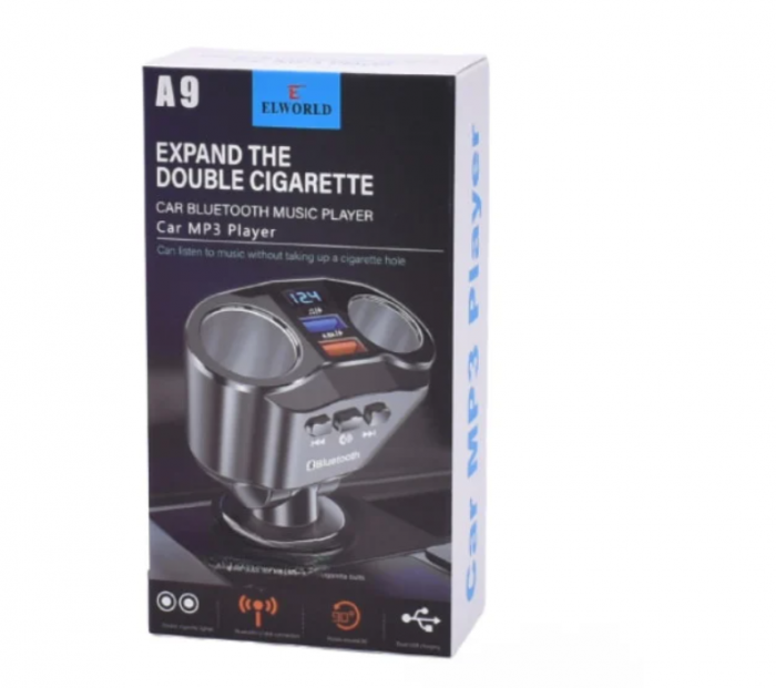 Modulator FM Bluetooth A9, Dual USB max. 4.8A, 2 adaptoare bricheta, Hands Free, ecran LED [3]