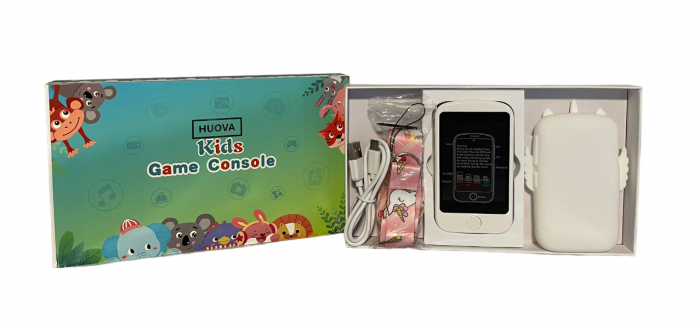 Smartphone Jucarie Pentru Copii, Ecran tactil de 2.8 inch, HUOVA®, Apeluri Telefonice-SIM, Camera Frontala, Sunete si Muzica, Jocuri Educative, Incarcare USB, 3 ani+, Alb [6]