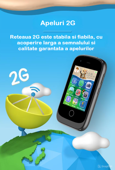 Telefon Mobil si Jucarie Educativa 2in1 Multifunctional HUOVA® cu 17 Jocuri , Apel si Contact , Camera Dubla , Video , 10 Audiobooks, Puzzle, Functii de Invatare,  Player MP3 , Blue , 3+Ani [5]