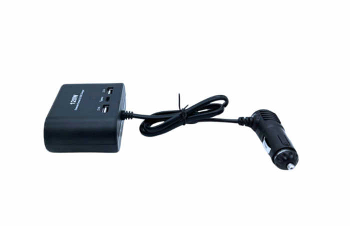 Triplu Bricheta Auto Fir 3 Prize Olesson 1653 2 X Usb 1 x Tip C  [3]