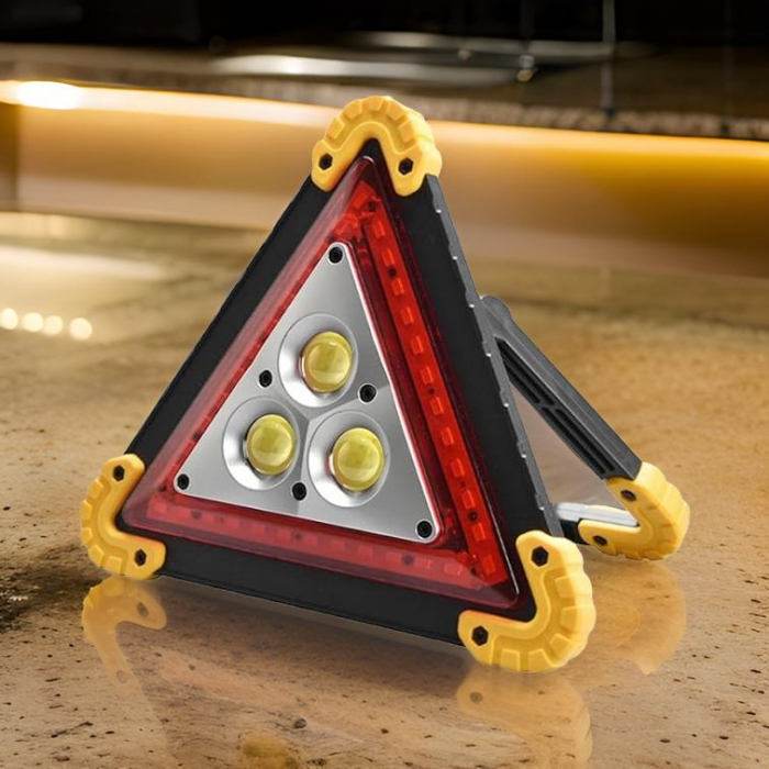 Triunghi Auto de Avertizare LED HUOVA® cu 4 Moduri de Iluminare – 2 Intensități Lumină, Flash lumina rosie și Lumina Continuă, cu acumulatori [7]