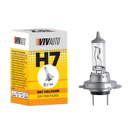 Becuri si lumini auto - Bec halogen VivAuto H7 24V 70W PX26D