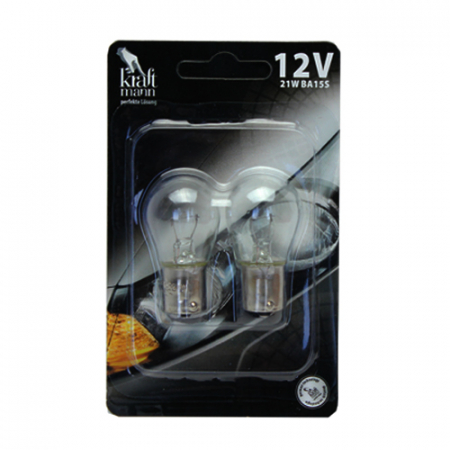 Becuri si lumini auto - Bec Kraftmann 12V, 21W, BA15S, o fază semnalizare, 2 buc.