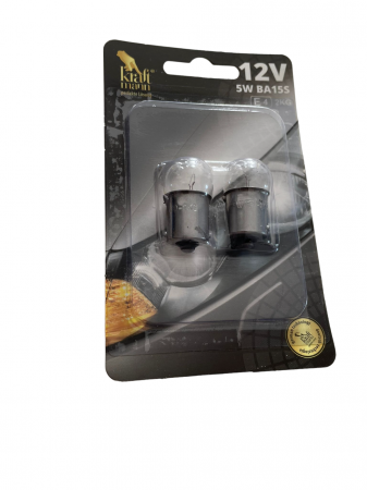 Becuri si lumini auto - Bec Kraftmann 12V, 5W, BA15S, cireașă, 2 buc.