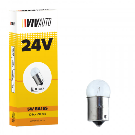 Becuri si lumini auto - Bec VivAuto 12V, 5W, BA15S, cireașă
