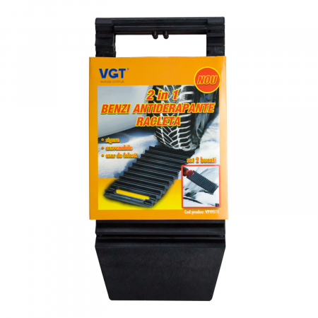 Accesorii Auto Iarna - Benzi antiderapante 2 în 1, set 2 bucăți