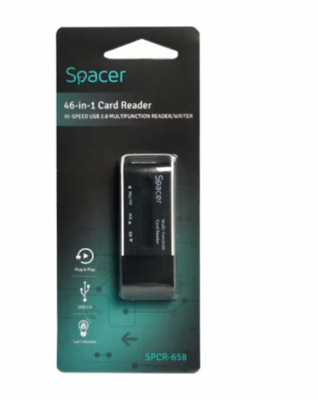 Cititor carduri extern Spacer Spcr-658 - USB 2.0, compatibil SD, microSD, Ms, M2 [0]