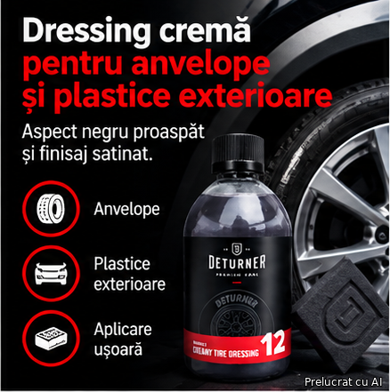 Deturner Creamy Tire Dressing 500 ml + Tire Shine Brush - Set Dressing si Intretinere Anvelope [1]