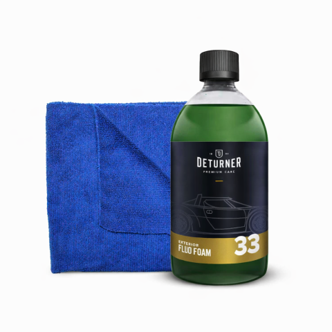 Pre-spalare si Spuma Auto - Deturner Fluo Foam 1L + Basic Microfiber Towel - Set Pre-spalare si Intretinere Auto