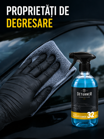 Deturner Hydro Glass Cleaner 500 ml + Waffle Glass Microfiber - Set Curatare Geamuri Auto [4]