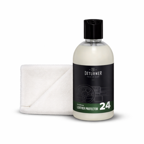 Deturner Leather Protector 500 ml + White Microfiber - Set Protectie Piele Auto