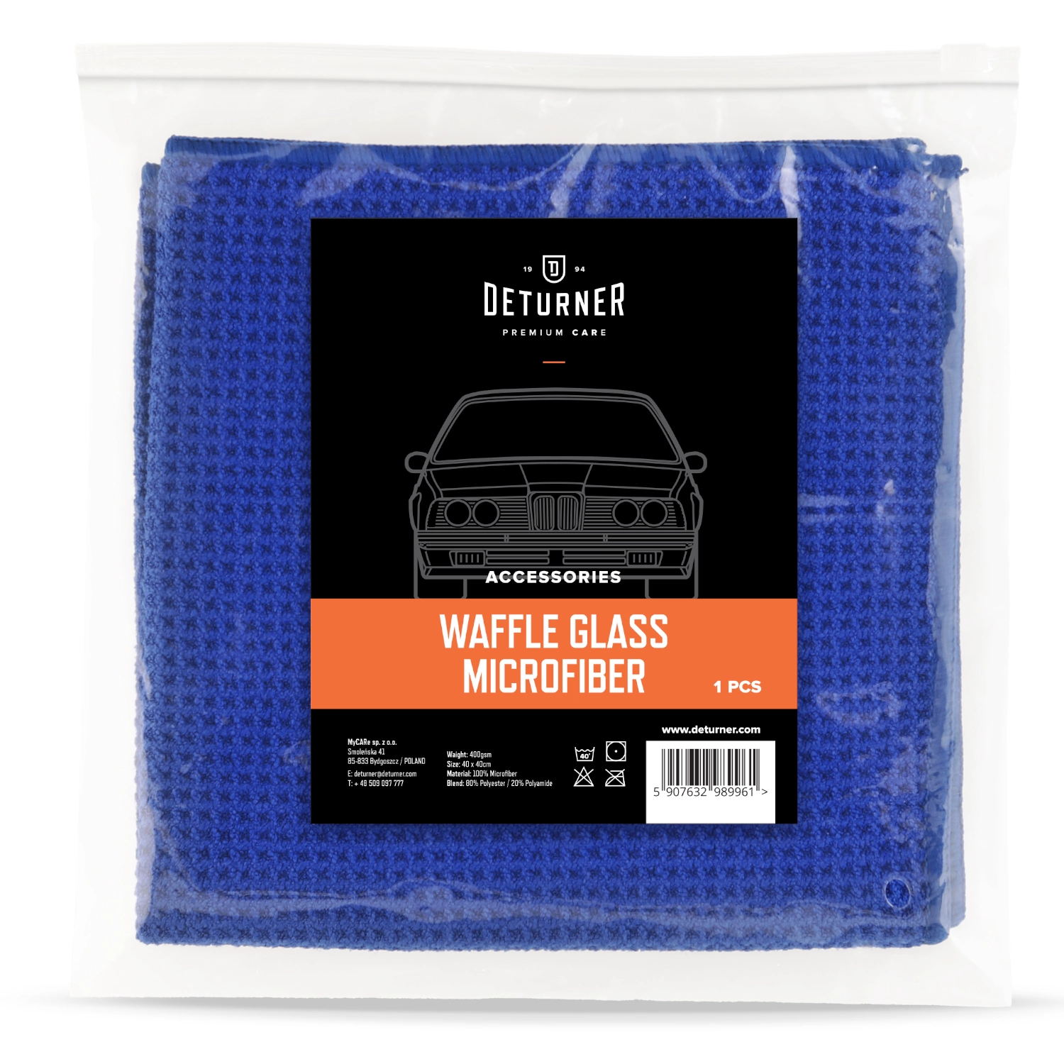 Deturner Waffle Glass Microfiber laveta profesionala geamuri 400 GSM [1]