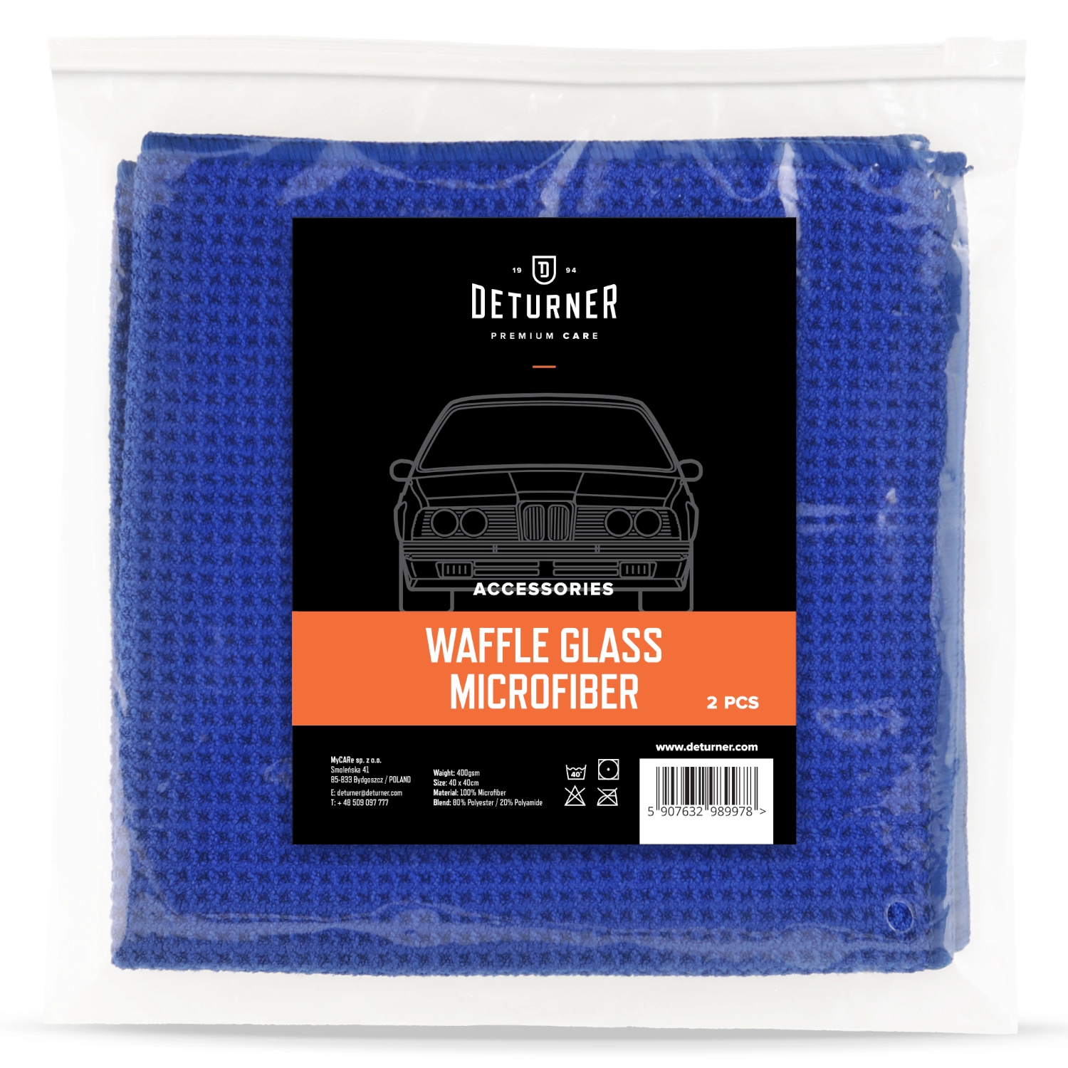 Deturner XpertLine Glass 500 ml si 2 Lavete Waffle Glass Microfiber 400 GSM - Set Profesional Curatare Geamuri [3]