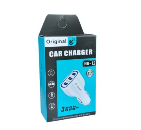 Incarcator Auto,3 Porturi, 3 x Usb 3.1A
