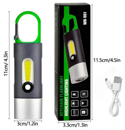 Lanterna cu breloc HUOVA®, reincarcabila, cu 4 moduri de iluminare [1]