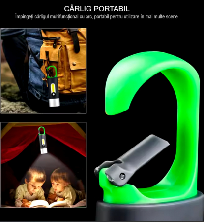 Lanterna cu breloc HUOVA®, reincarcabila, cu 4 moduri de iluminare [6]