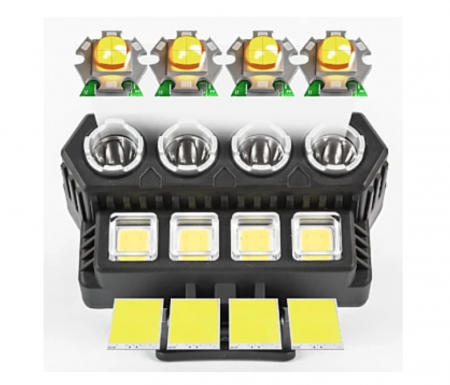 Lanterna de cap LL-6644 cu 4 LED + 4 COB [1]