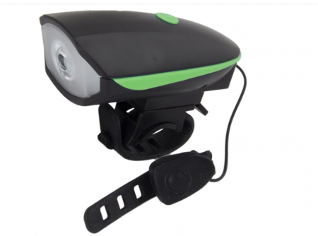 Far LED cu sonerie bicicleta, 100 lm, fixare ghidon, 3 moduri iluminare, rezistenta apa [0]
