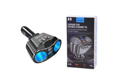 Electrice si Electronice Auto - Modulator FM Bluetooth A9, Dual USB max. 4.8A, 2 adaptoare bricheta, Hands Free, ecran LED