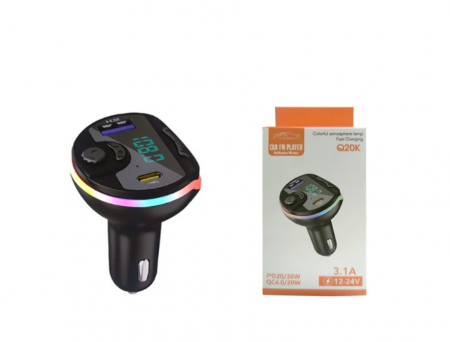Electrice si Electronice Auto - Modulator Q20k Bluethoot Usb Qc 3.0 Fast Charge 4.8 A + Tip C