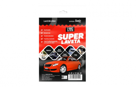 Super laveta auto Sonic Clean , 2 bucati 30x 40 cm
