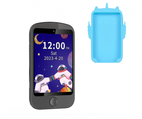 Smartphone Jucarie Pentru Copii, Ecran tactil de 2.8 inch, HUOVA®, Apeluri Telefonice-SIM, Camera Frontala, Sunete si Muzica, Jocuri Educative, Incarcare USB, 3 ani+,Negru