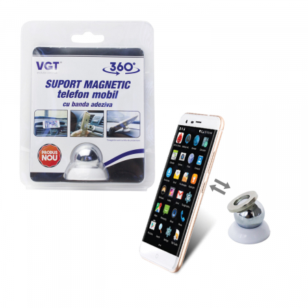 Suport auto telefon - Suport magnetic pentru telefon, cu bandă adezivă