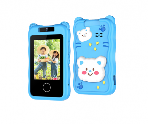 Telefon Mobil de Jucarie , Educativa 2in1 Multifunctional HUOVA®. cu ecran tactil de 2,8 inch, camera rabatabila 180 grade, jocuri educative, MP3, MP4, inregistrare video, Blue