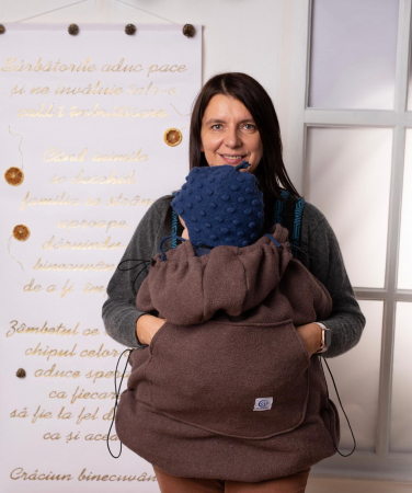 Babywearing & imbratisari sigure - Protectie din lână fiarta Caramel S4