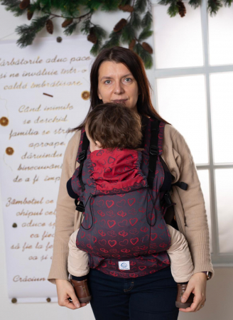 Ssc Mama baby ajustabil Red Glow Hearts wrap conversion S4NG [2]