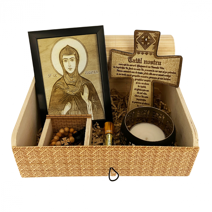 Icoana Sfanta Eugenia Pirogravata in Lemn [1]