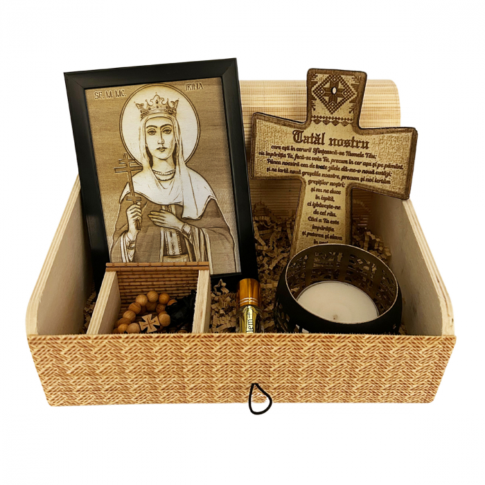 Icoana Sfanta Irina Pirogravata in Lemn [1]