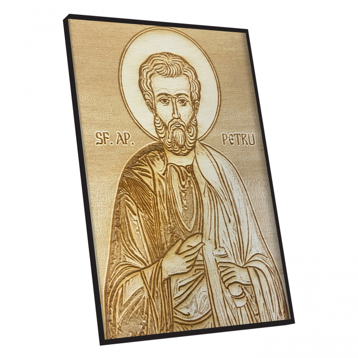 Icoana Sfantul Petru Pirogravata in Lemn [2]