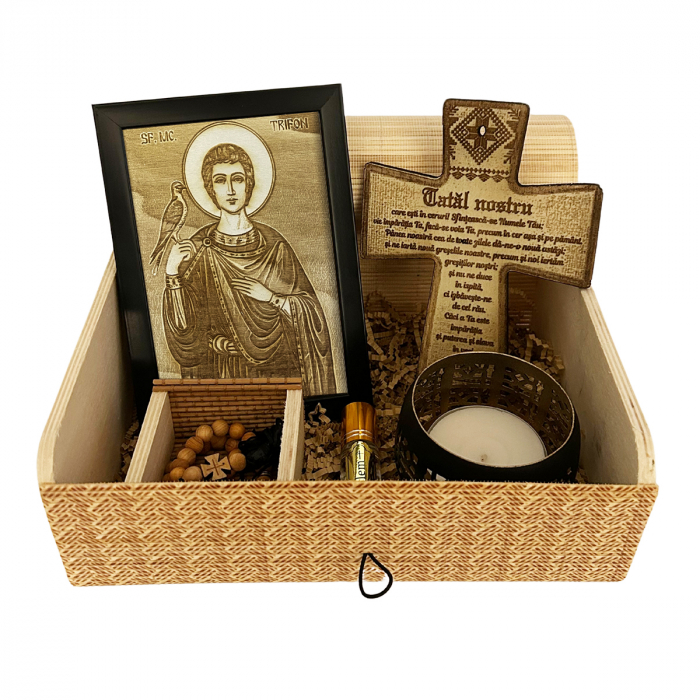 Icoana Sfantul Trifon Pirogravata in Lemn [1]