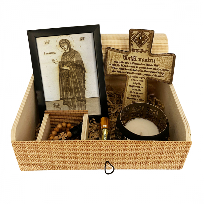 Icoana Sporul Casei Maica Domnului Pirogravata in Lemn [1]