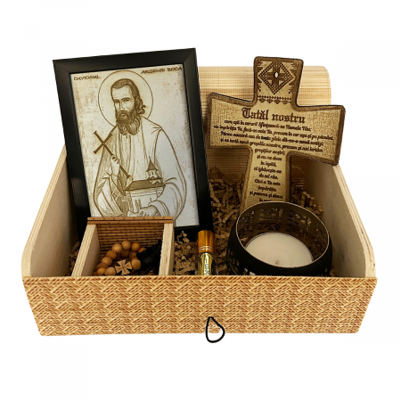 Catalog Icoane - Icoana Sfantul Arsenie Boca Pirogravata in Lemn