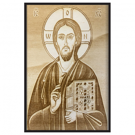 Icoana Domnului Iisus Hristos Pirogravata in Lemn [0]