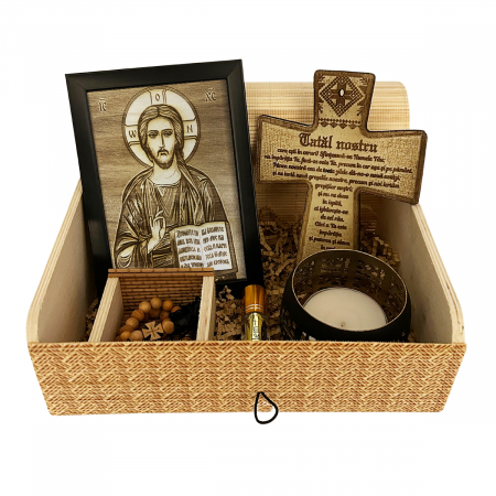 Icoane Iisus Hristos - Icoana Iisus Hristos Mantuitorul Pirogravata in Lemn