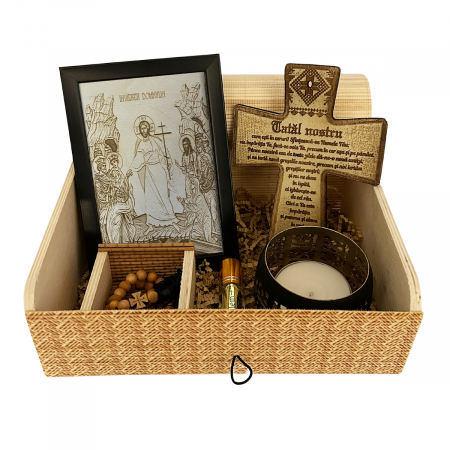 Icoane Iisus Hristos - Icoana Invierii Domnului Pirogravata in Lemn