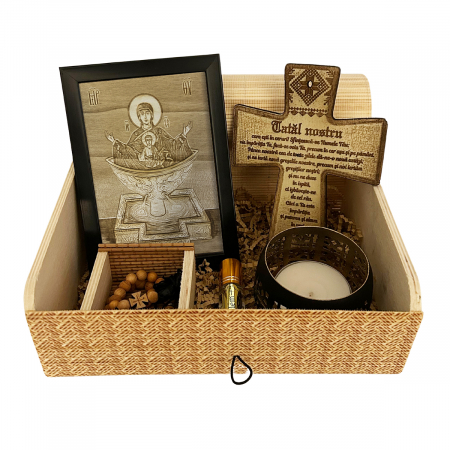 Icoane Maica Domnului - Icoana Izvorul Tamaduirii Pirogravata in Lemn