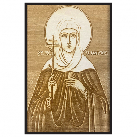 Catalog Icoane - Icoana Sfanta Anastasia Pirogravata in Lemn