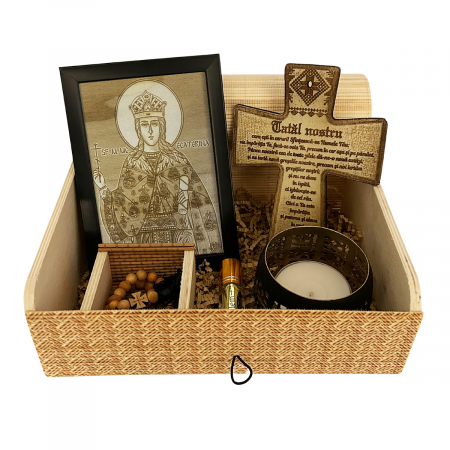 Catalog Icoane - Icoana Sfanta Ecaterina Pirogravata in Lemn