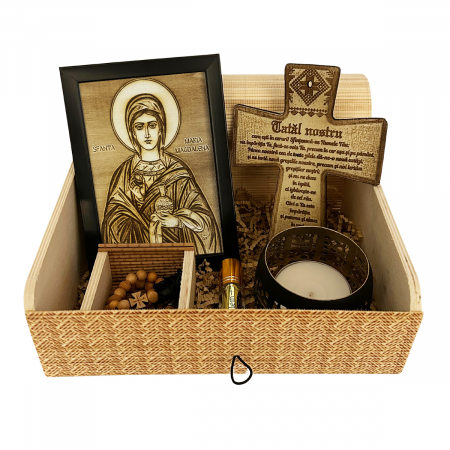 Catalog Icoane - Icoana Sfanta Maria Magdalena Pirogravata in Lemn