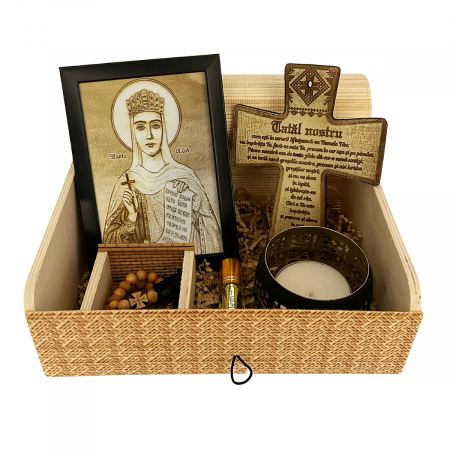 Catalog Icoane - Icoana Sfanta Olga Pirogravata in Lemn